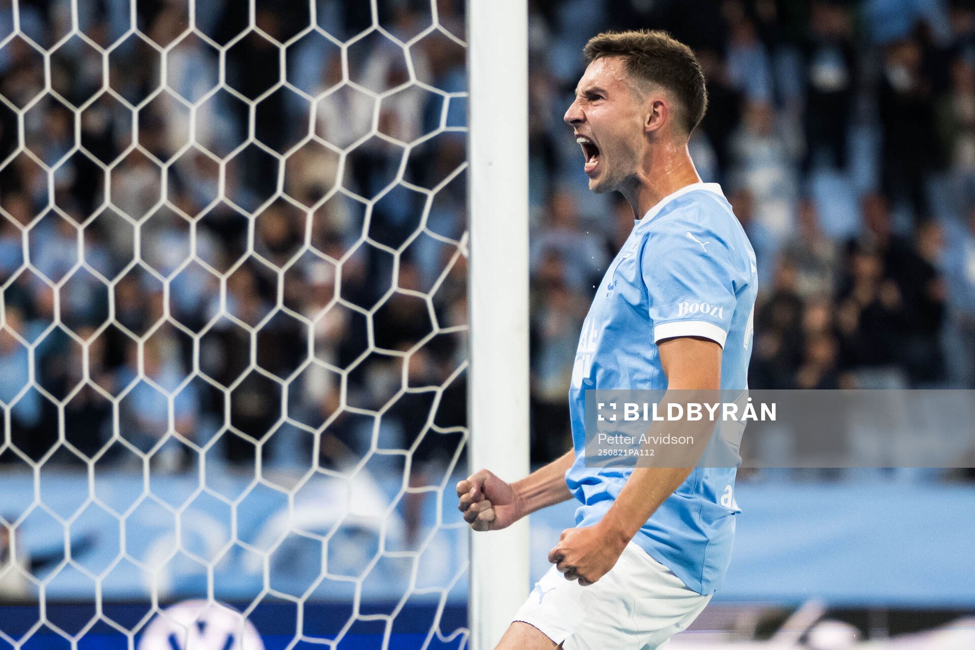 Lasse Berg Johnsen of Malmö FF celebrates