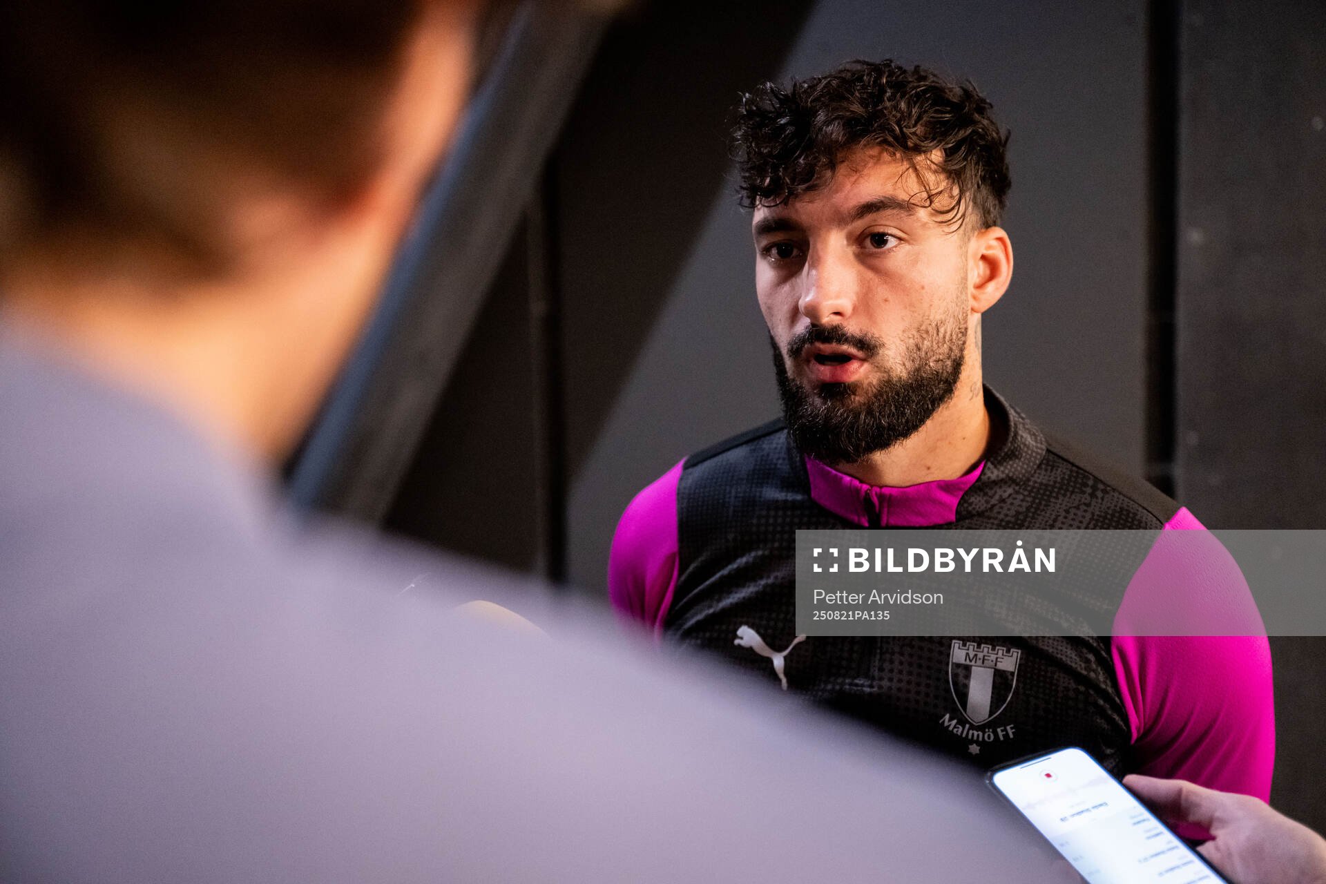 Sead Haksabanovic of Malmö FF is being interview