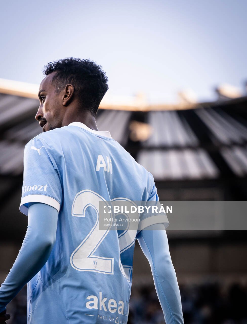 Taha Ali of Malmö FF enter the pitch