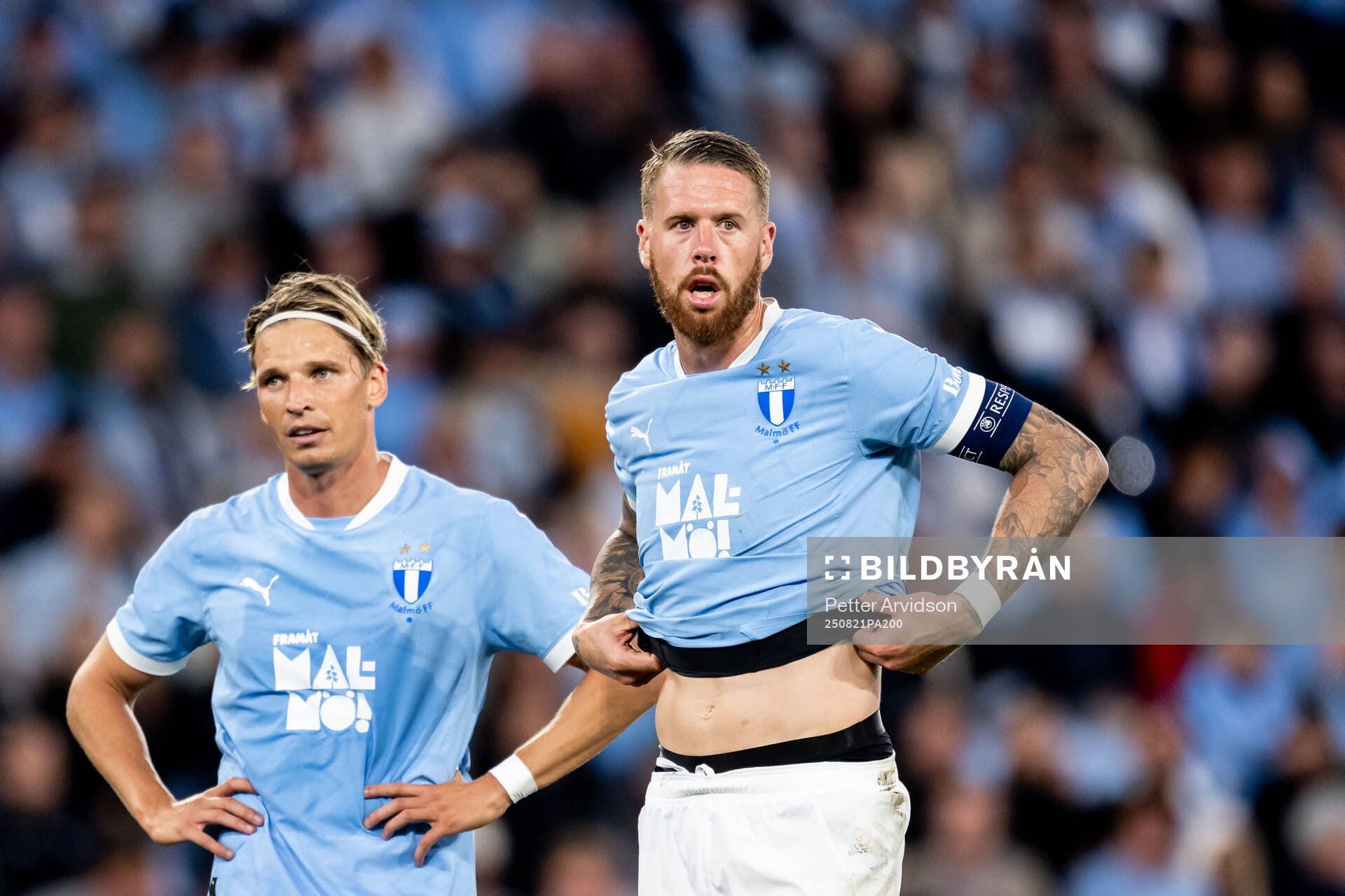Jens Stryger Larsen and Pontus Jansson of Malmö FF