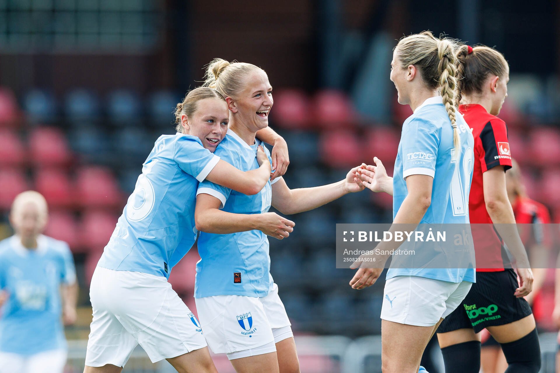 Malmö FFs Lovisa Breland, Tuva Skoog och Courtney Nevin