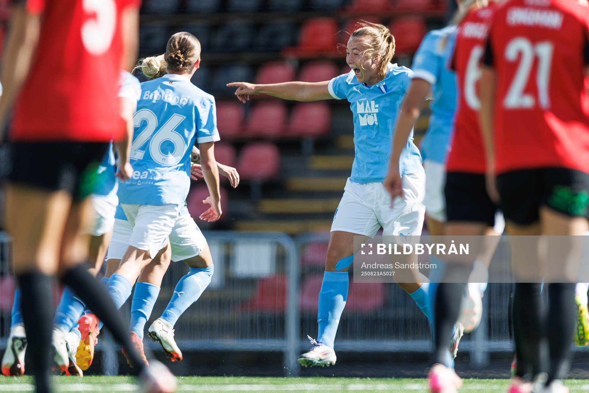 Malmö FFs Sara Kanutte Sørensen Fornes jublar