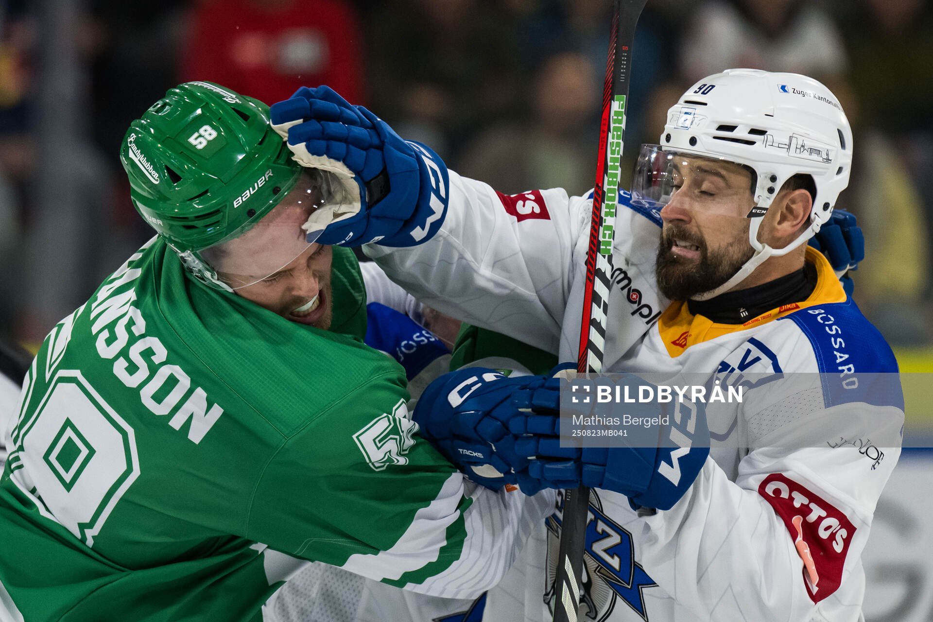 Rögles Filip Johansson och Zugs Tomas Tatar