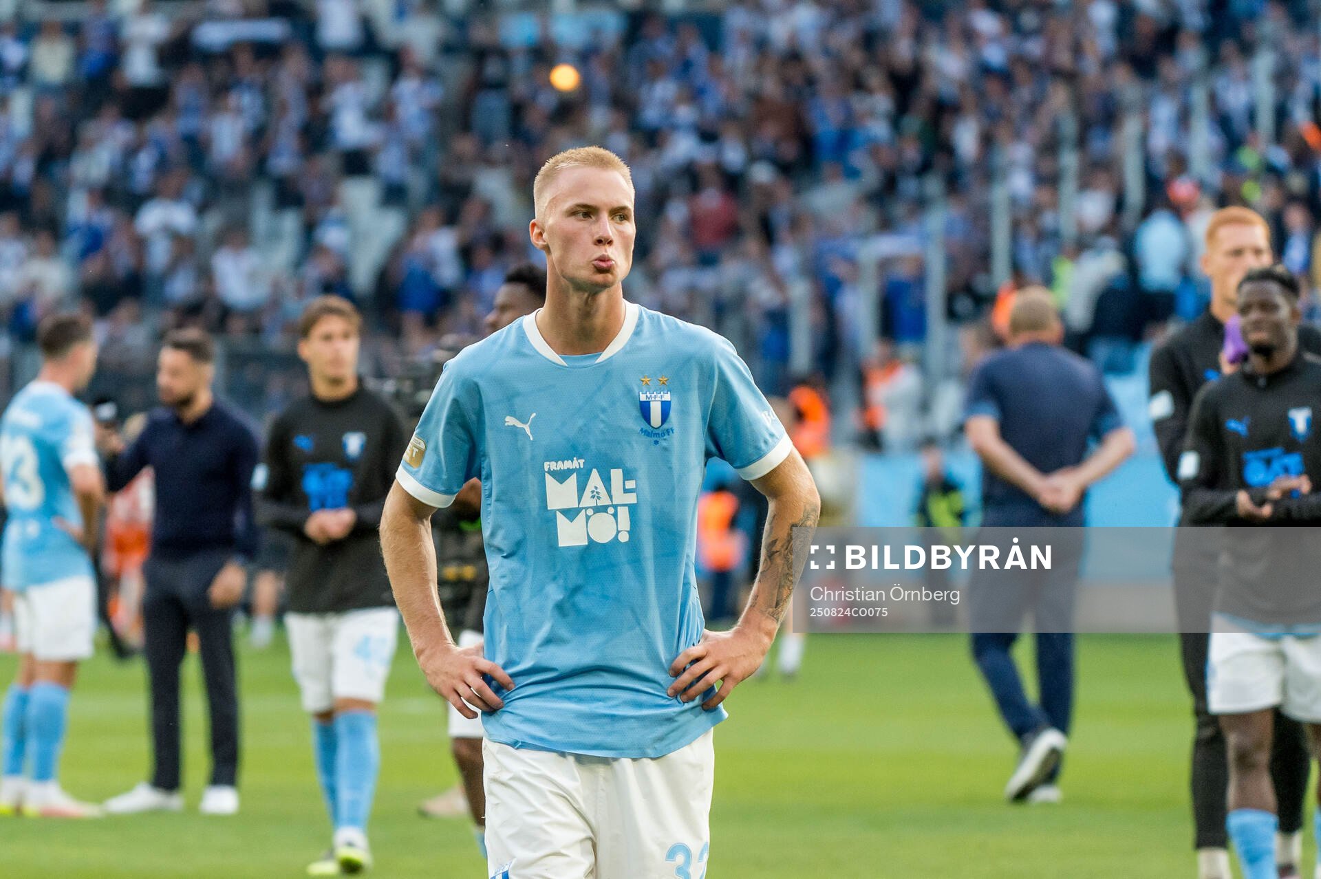 Malmö FFs Daniel Gudjohnsen deppar