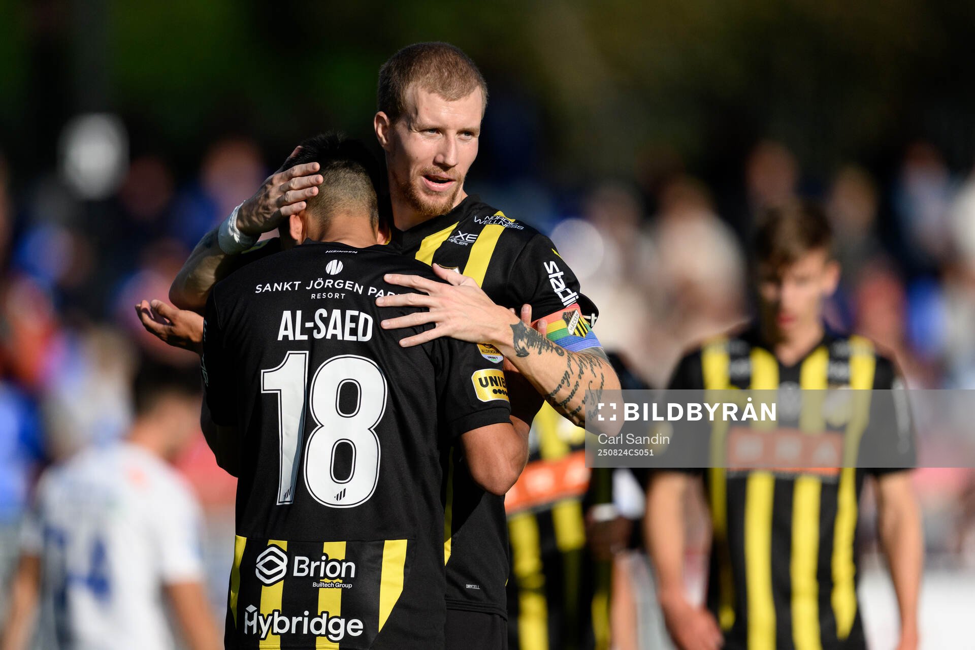 Häckens Danilo Al-Saed och Simon Gustafson jublar