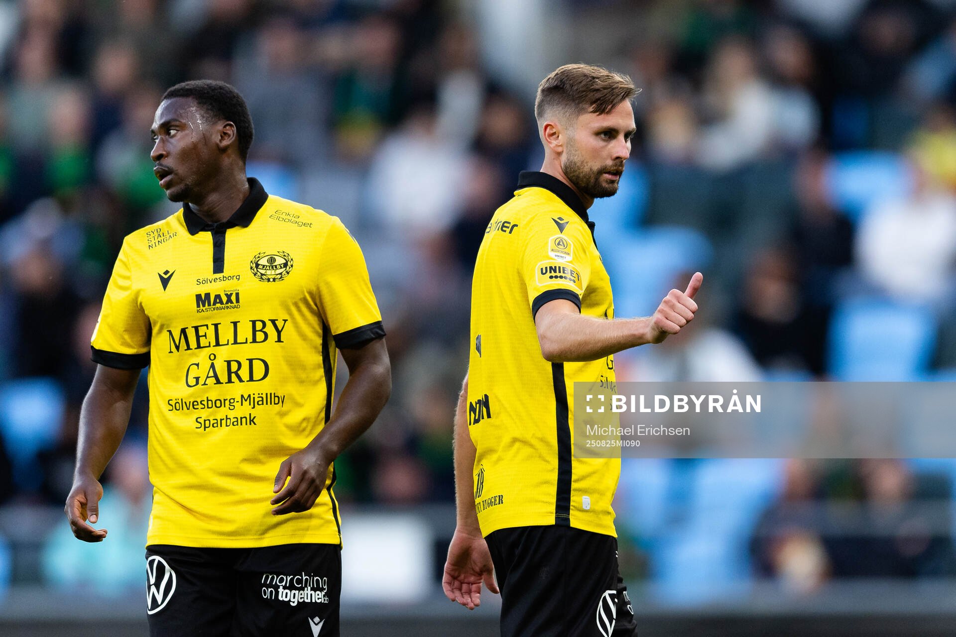Mjällbys Tony Miettinen och Axel Norén
