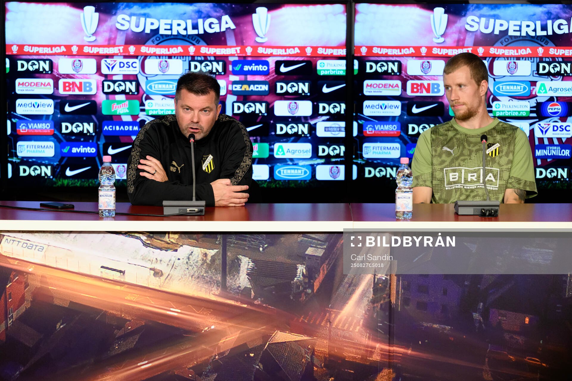 Coach Jens Gustafsson and Simon Gustafson