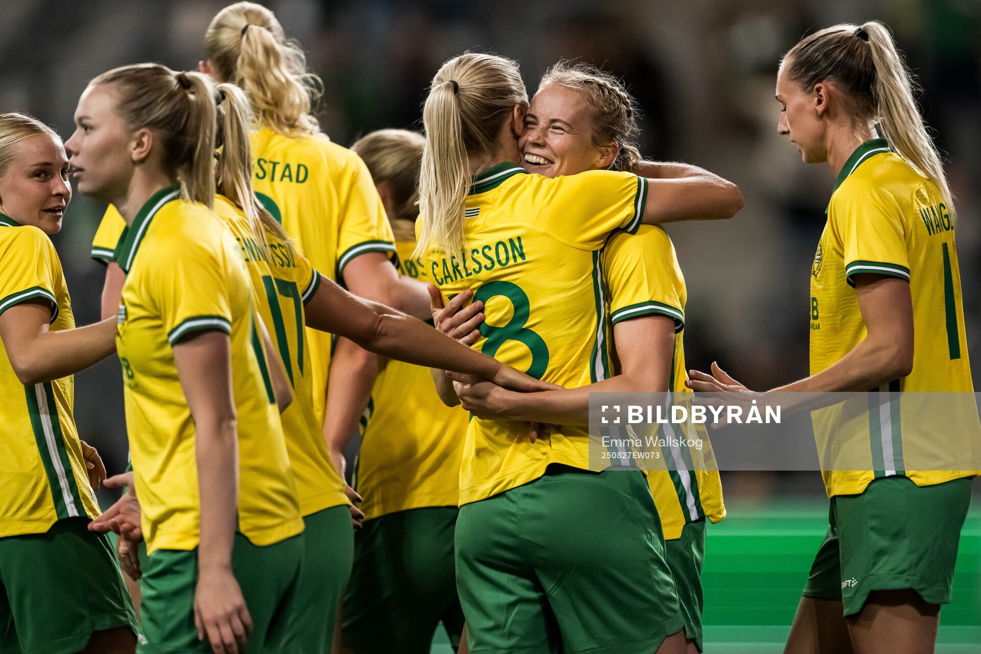 Julie Blakstad and Alice Carlsson of Hammarby celebrate