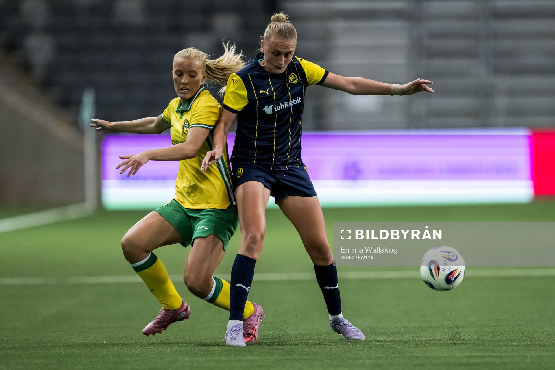 Smilla Holmberg of Hammarby and Veronika Andrukhiv of