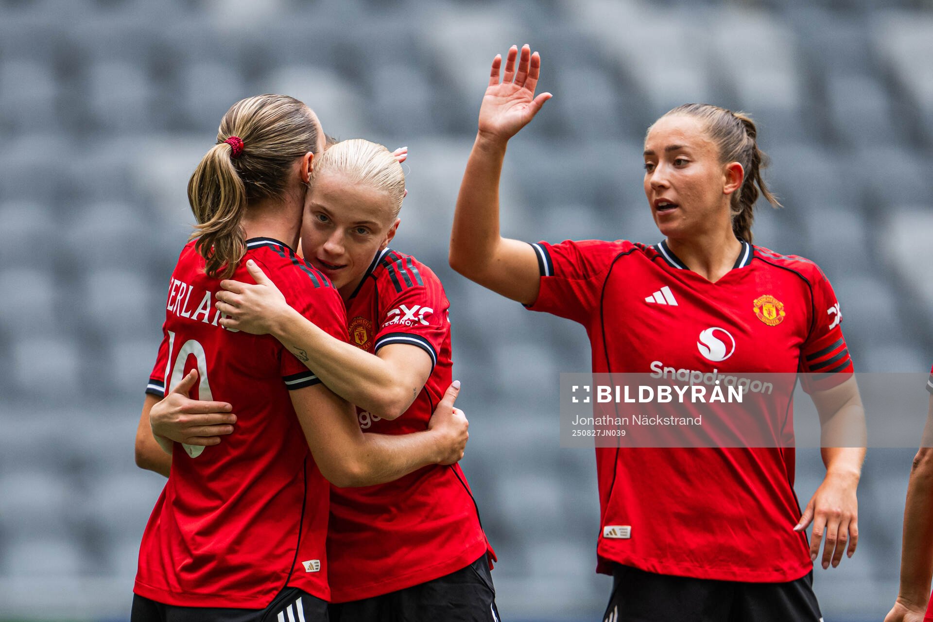 Elisabeth Terland and Anna Sandberg of Manchester United
