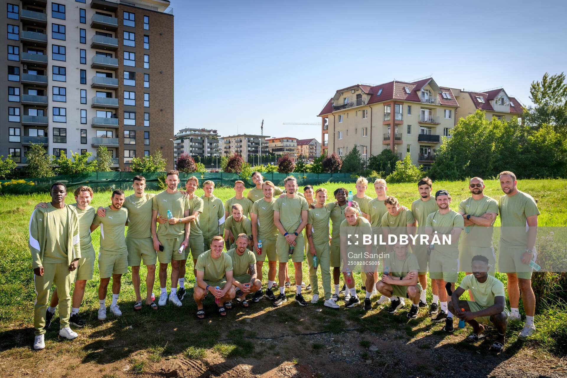 The team poses for at photo