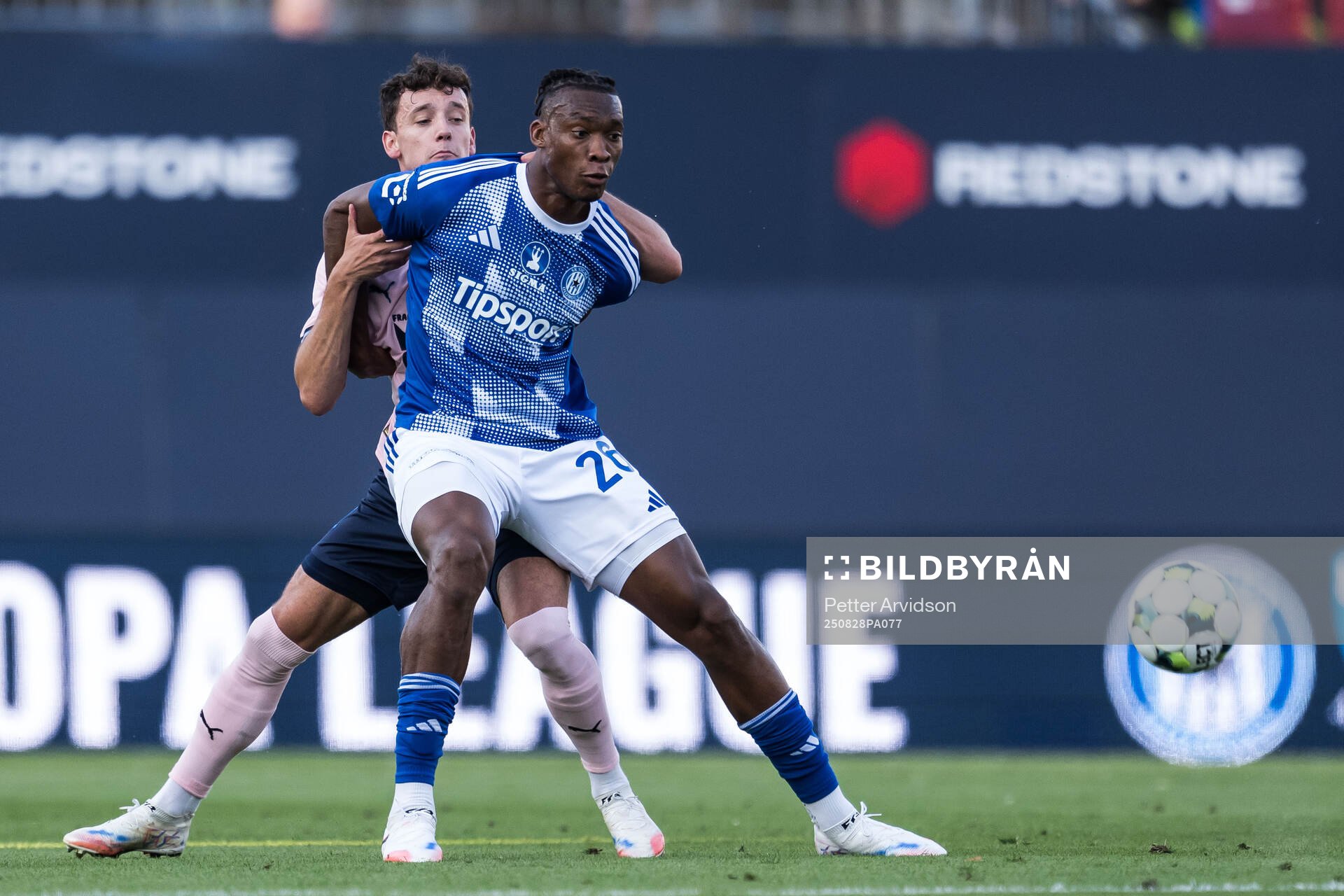 Colin Rösler of Malmö FF and Muhamed Tijani of SK Sigma