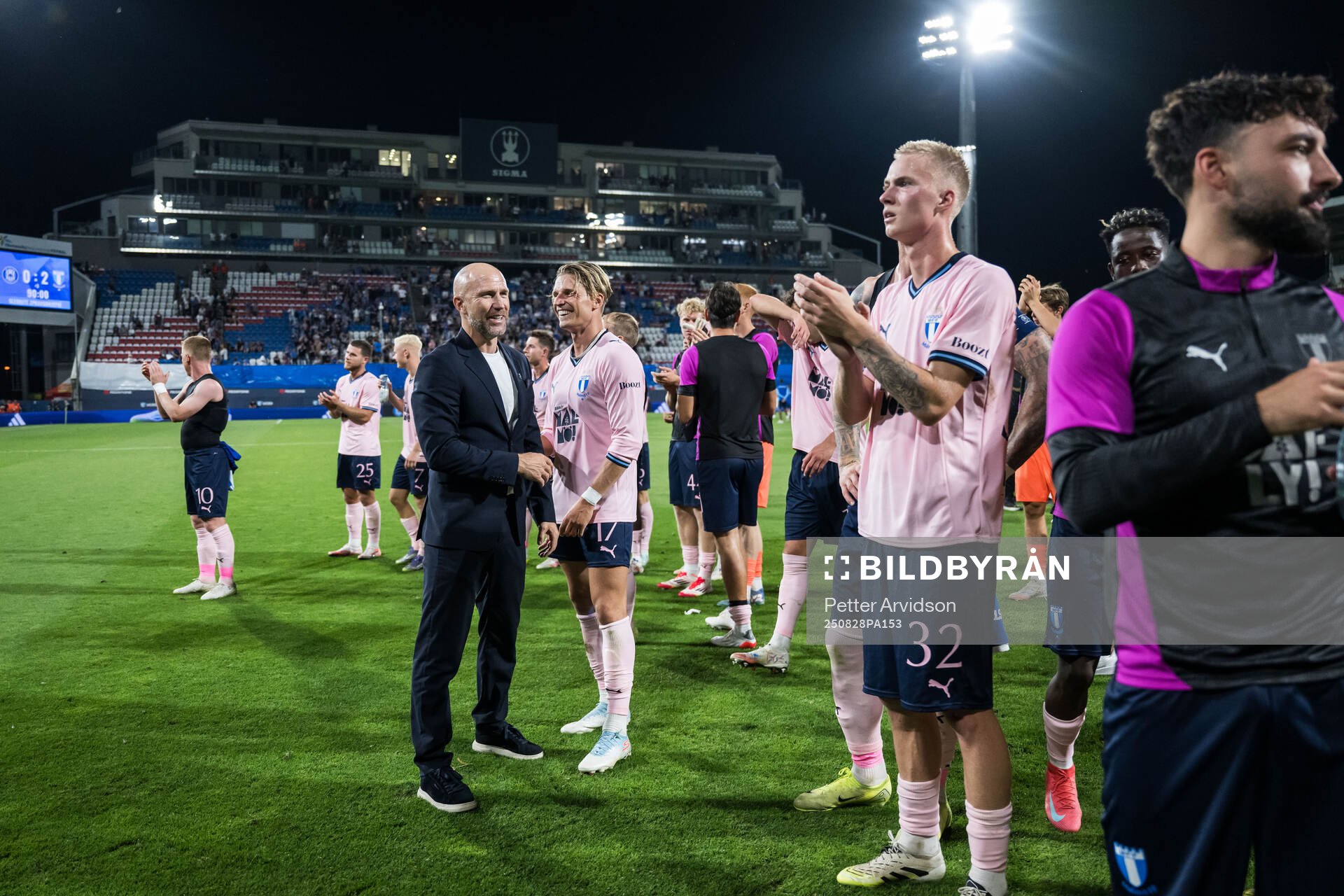 Head coach Henrik Rydström, Jens Stryger Larsen and Daniel