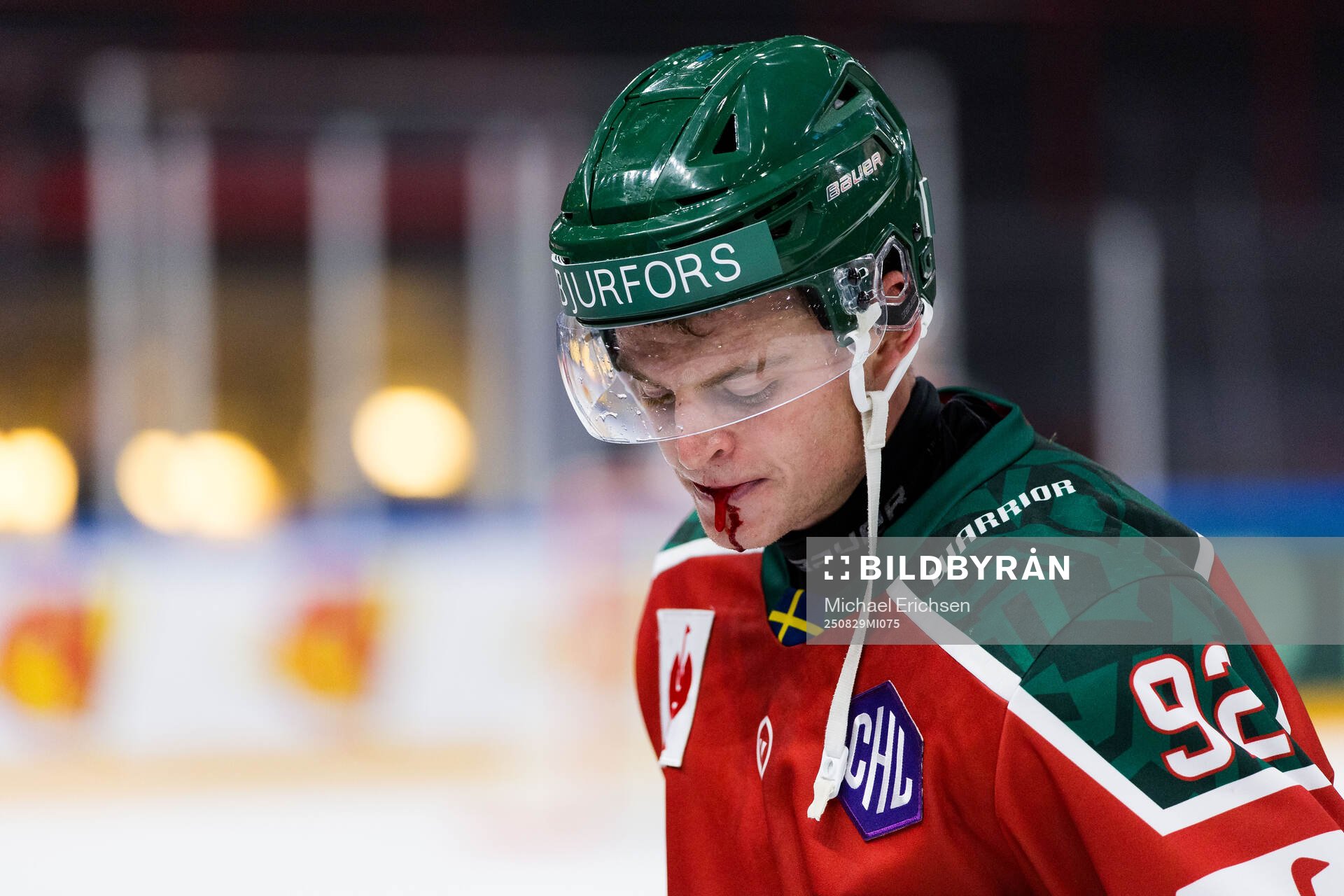 Filip Cederqvist of Frölunda in pain