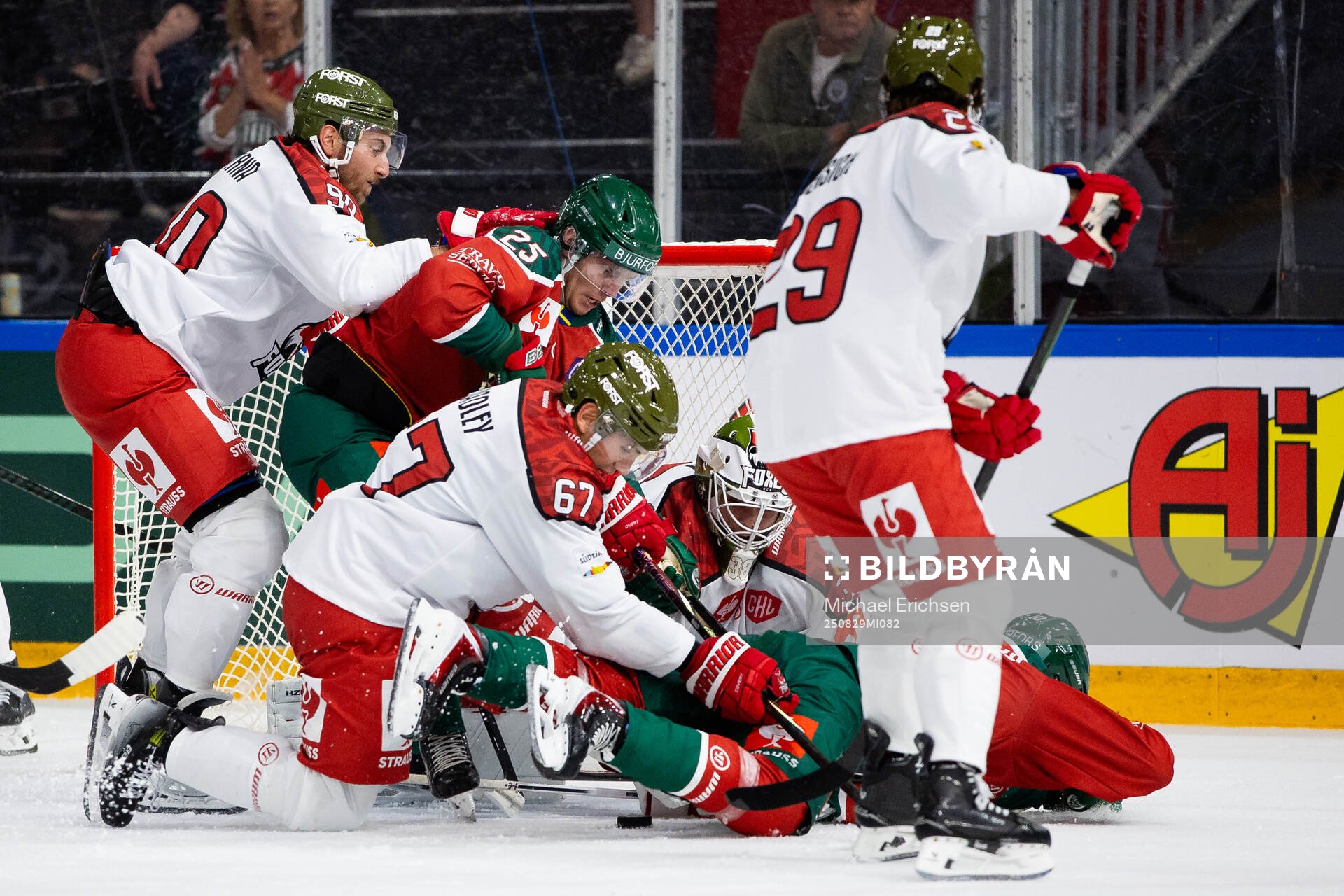 Goaltender Samuel Harvey and Matthew James Bradley of