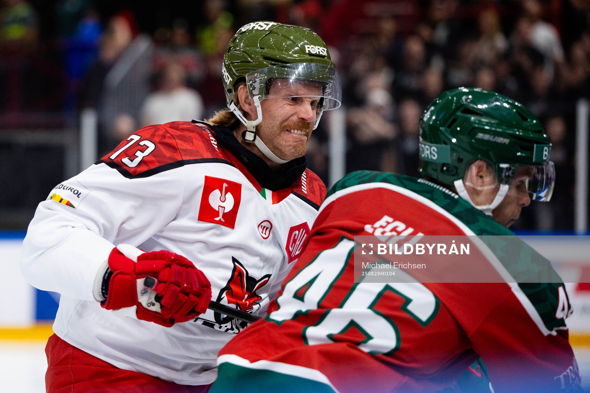 Philip Samuelsson of Bolzano and Dominik Egli of Frölunda