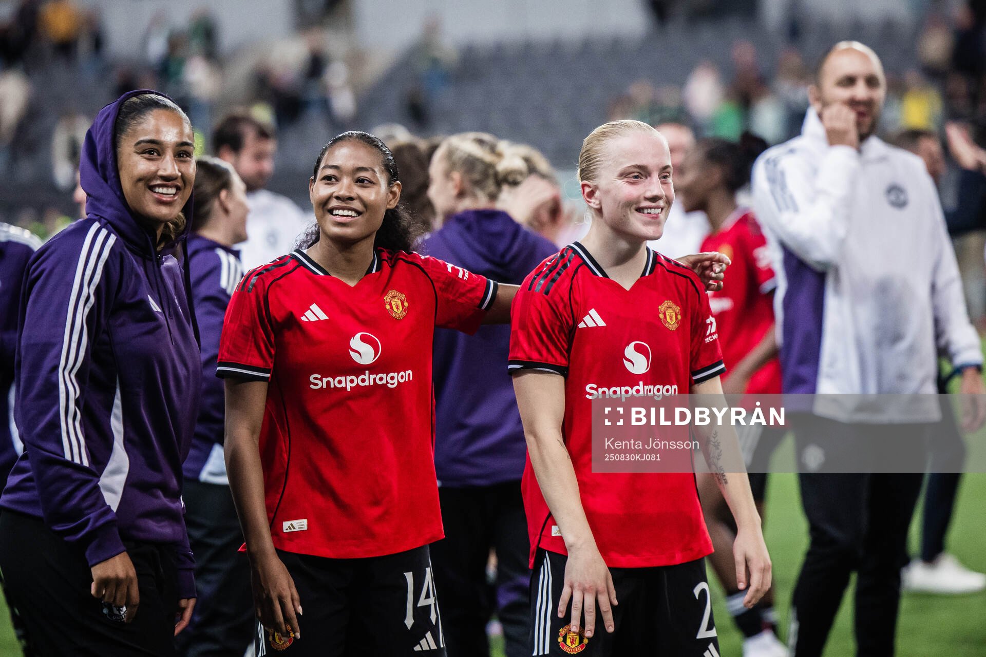 Gabrielle George, Jayde Riviere and Anna Sandberg celebrates