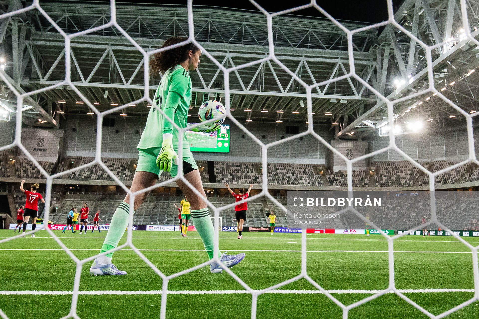 Goalkeeper Phallon Tullis-Joyce of Manchester United olds
