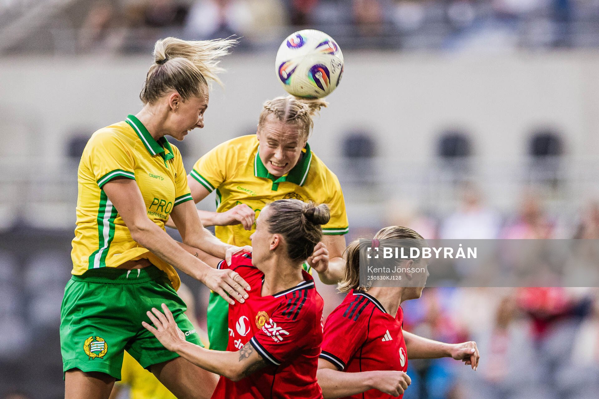 llen Wangerheim and Julie Blakstad of Hammarby compete for