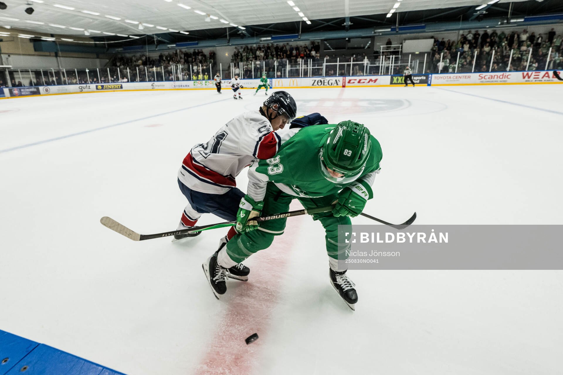 HV71s Axel Rindell och Rögles Karson Kuhlman