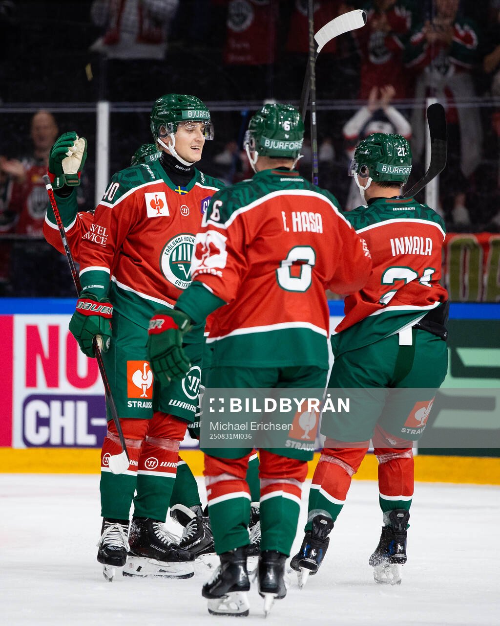 Jacob Peterson of Frölunda celebrates