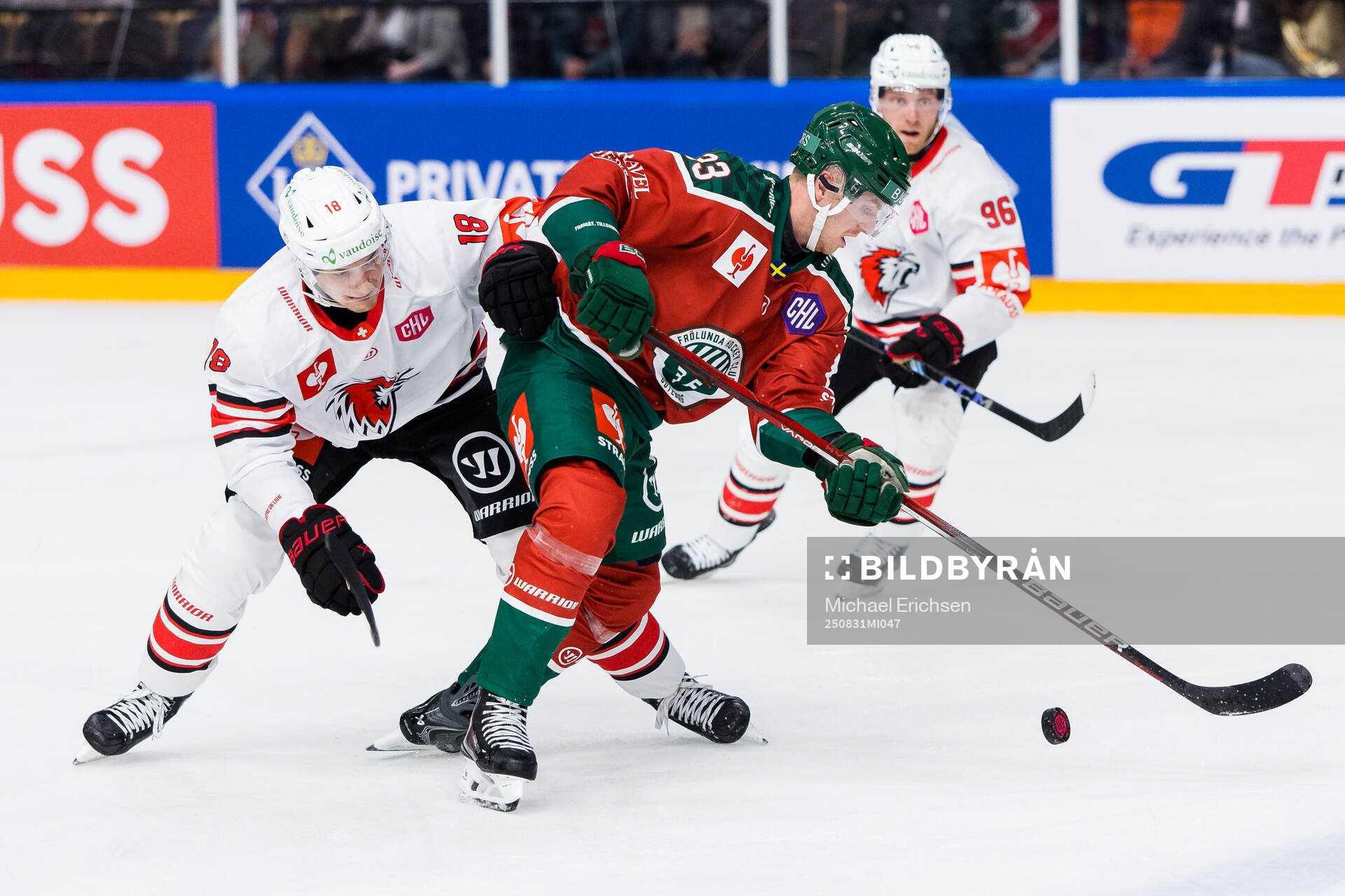 Raphael Prassl of Lausanne and Linus Högberg of Frölunda
