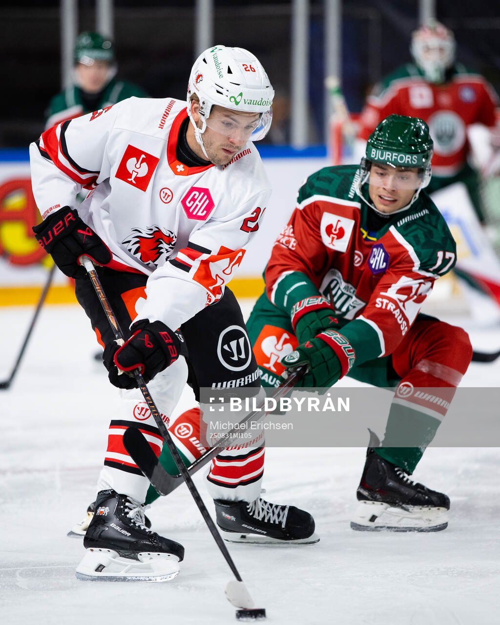 Erik Brännström of Lausanne and Isac Born of Frölunda