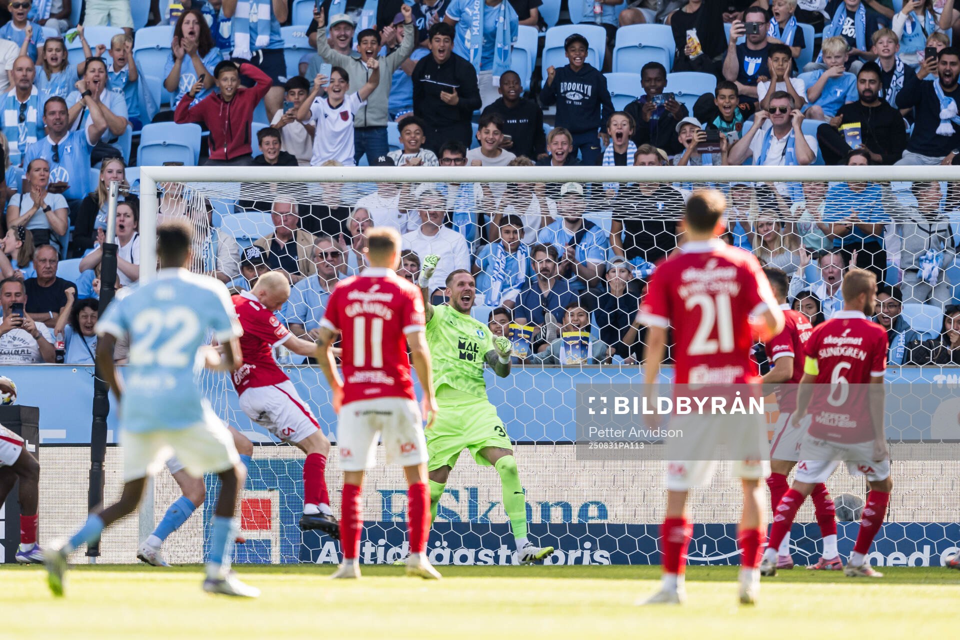 Malmö FFs målvakt Robin Olsen jublar
