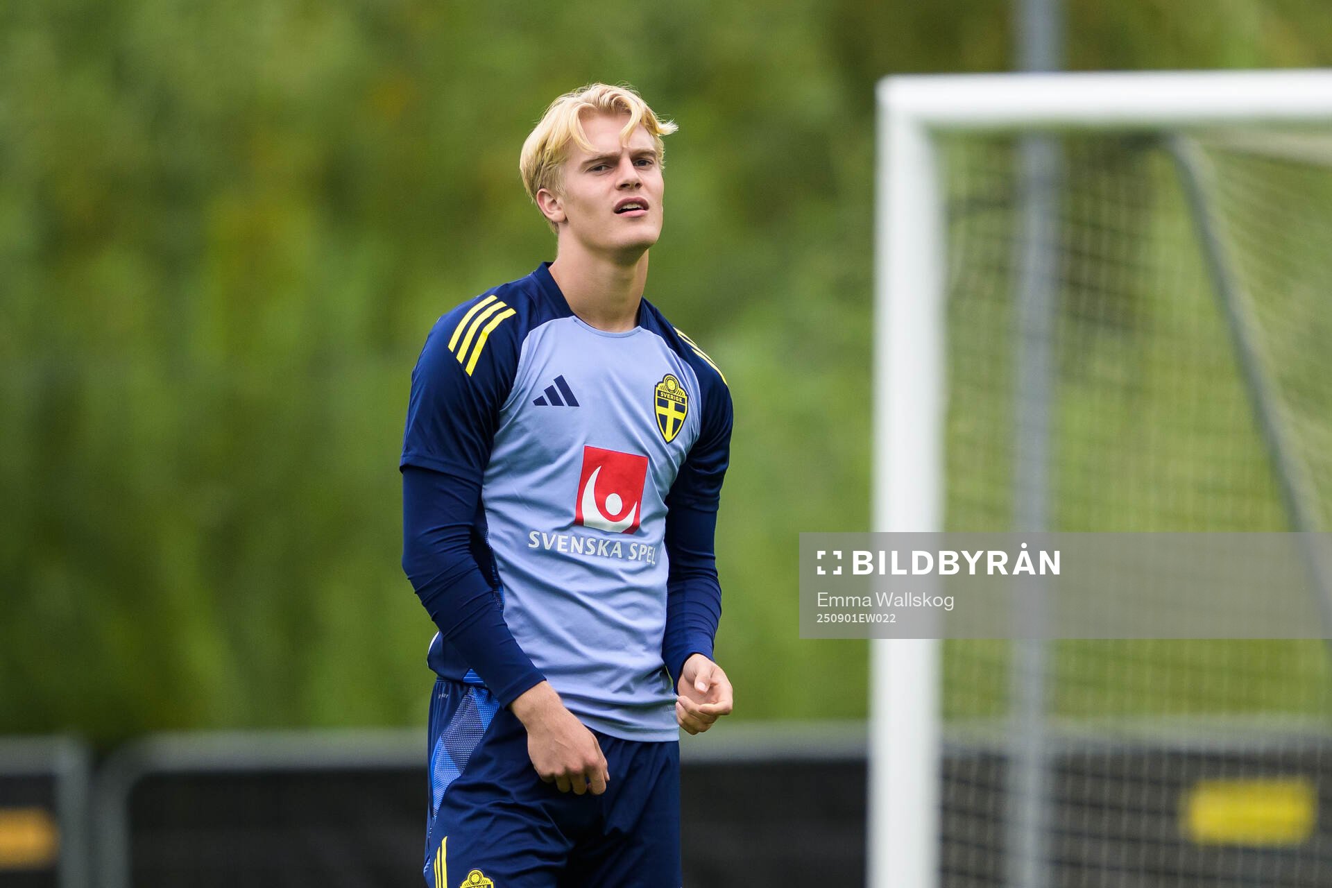 Lucas Bergvall of the Swedish national football team