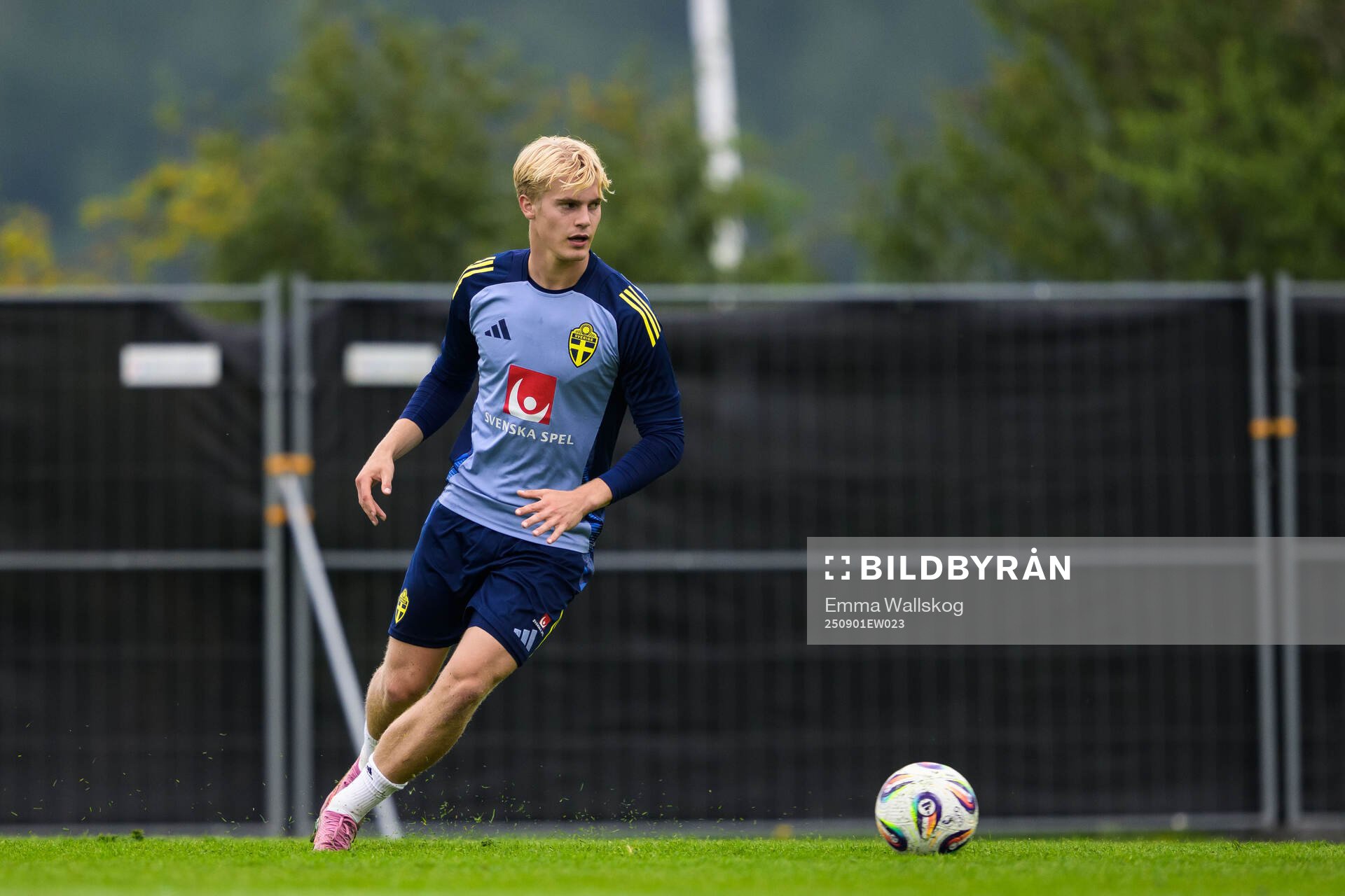 Lucas Bergvall of the Swedish national football team