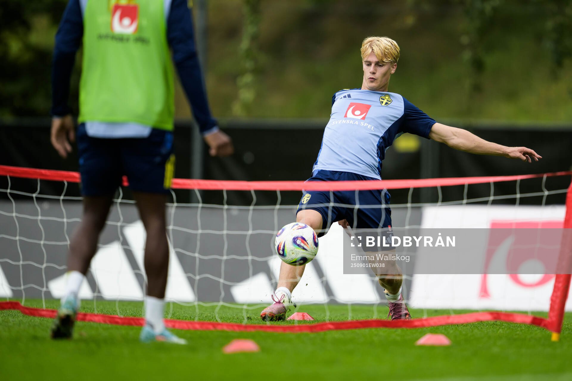 Lucas Bergvall of the Swedish national football team