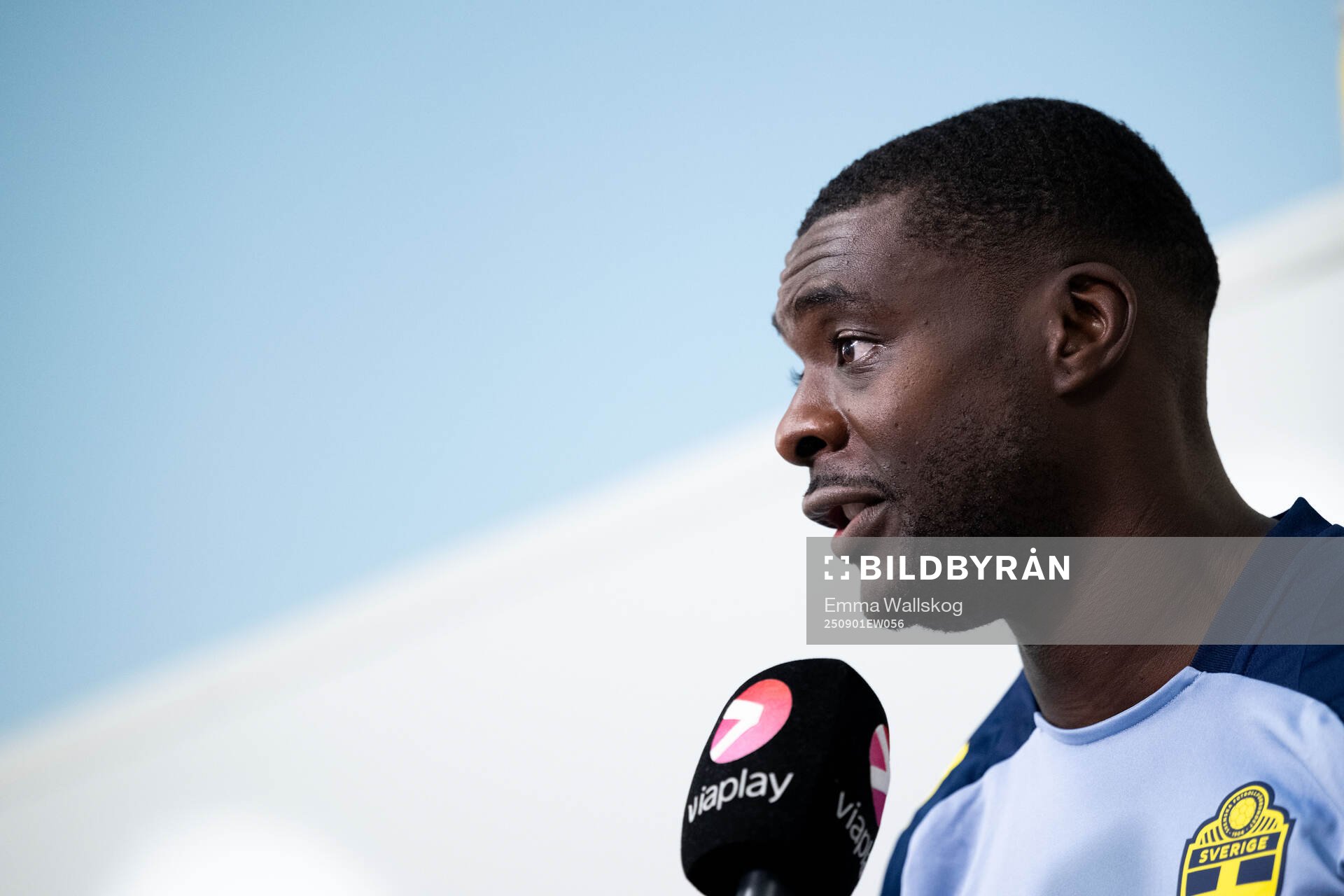 Ken Sema of the Swedish national football team in mixed zone