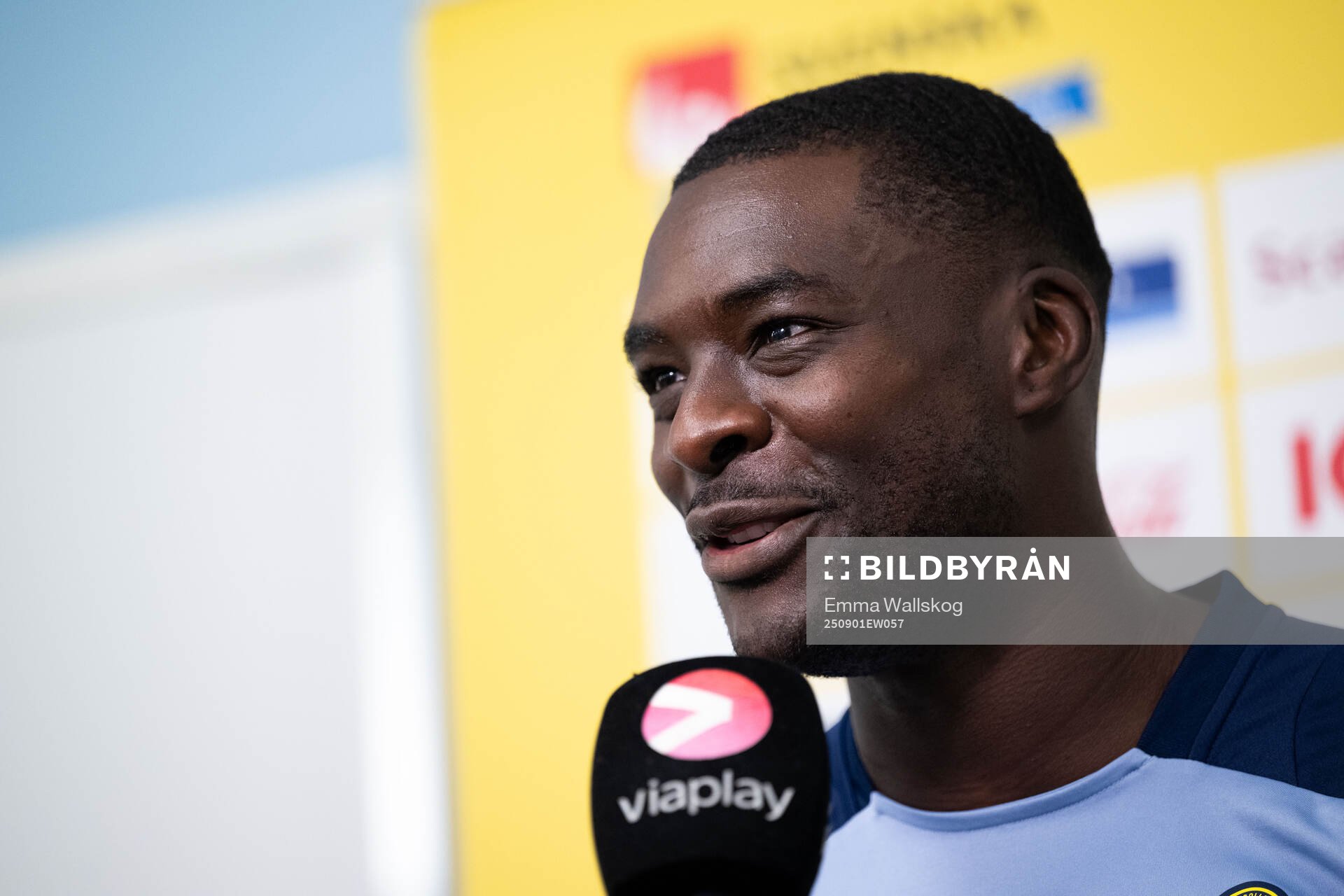 Ken Sema of the Swedish national football team in mixed zone