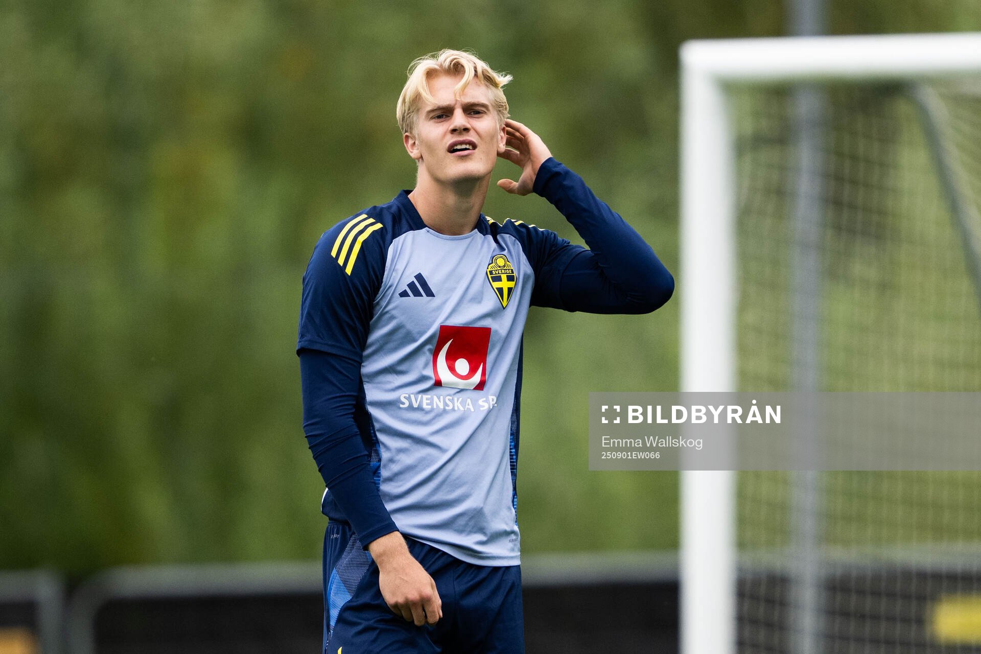 Lucas Bergvall of the Swedish national football team