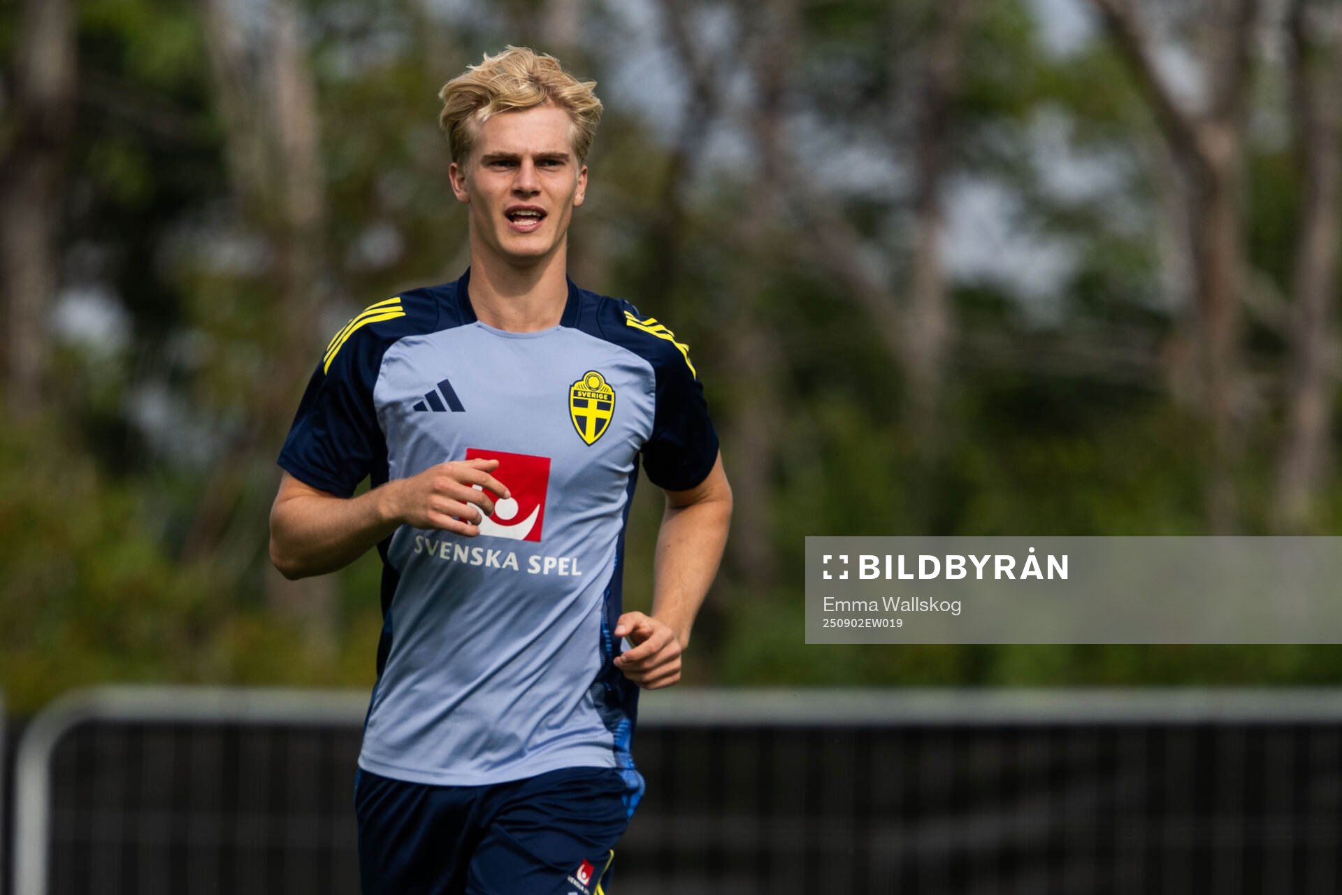 Lucas Bergvall of the Swedish national football team