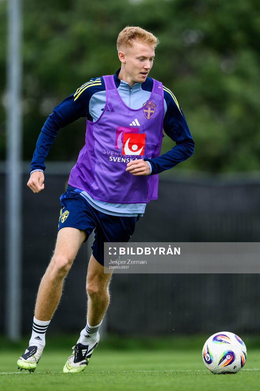 Hugo Larsson of the Swedish men's football national team at