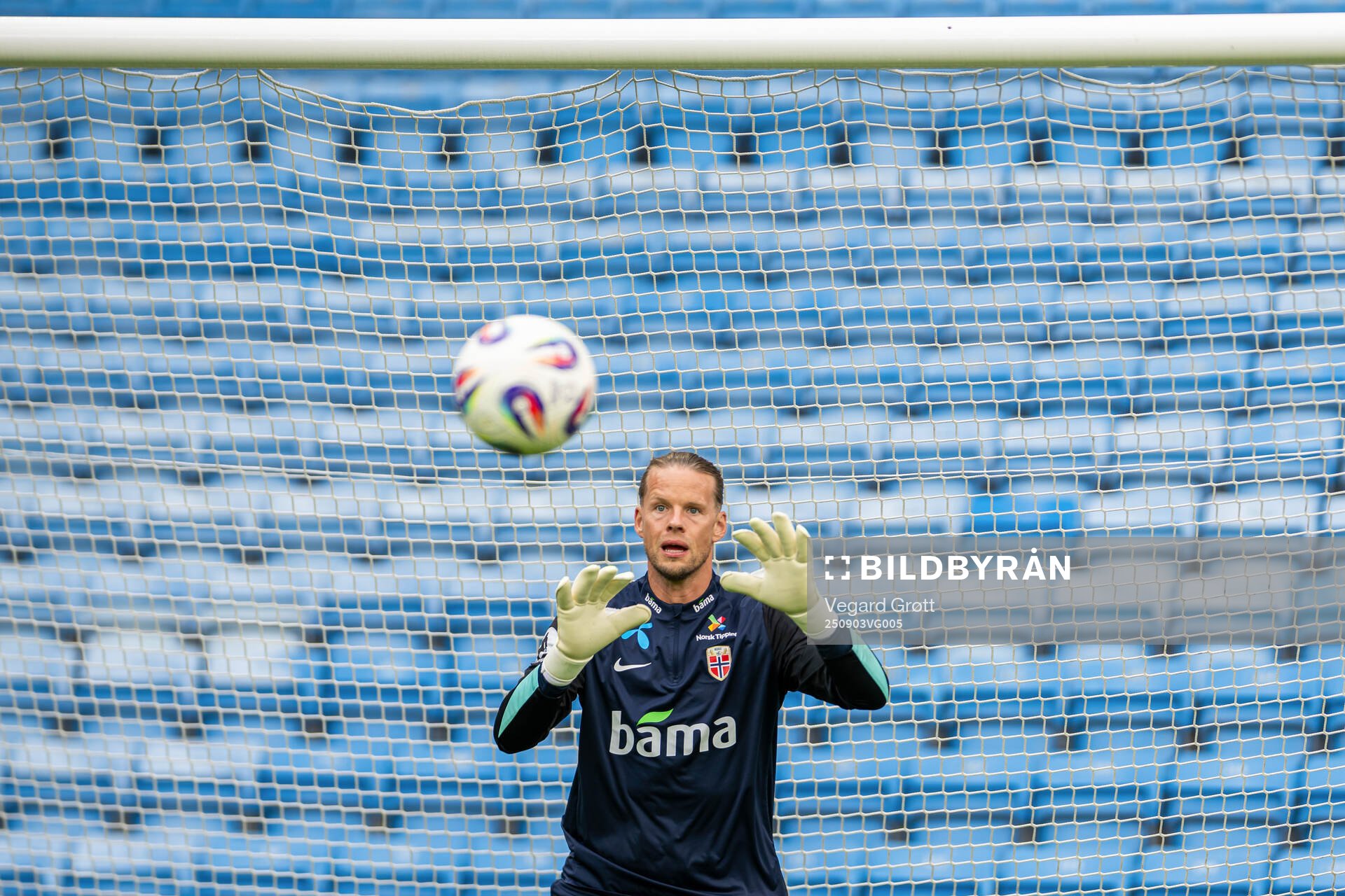 Goalkeeper Ørjan Håskjold Nyland of the Norwegian