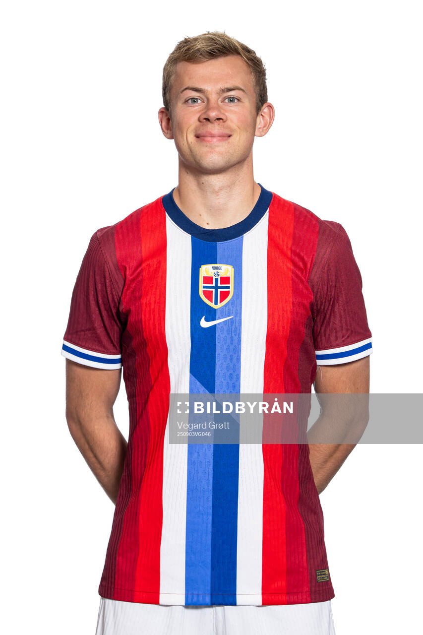 Aune Heggebø of the Norwegian national football team poses