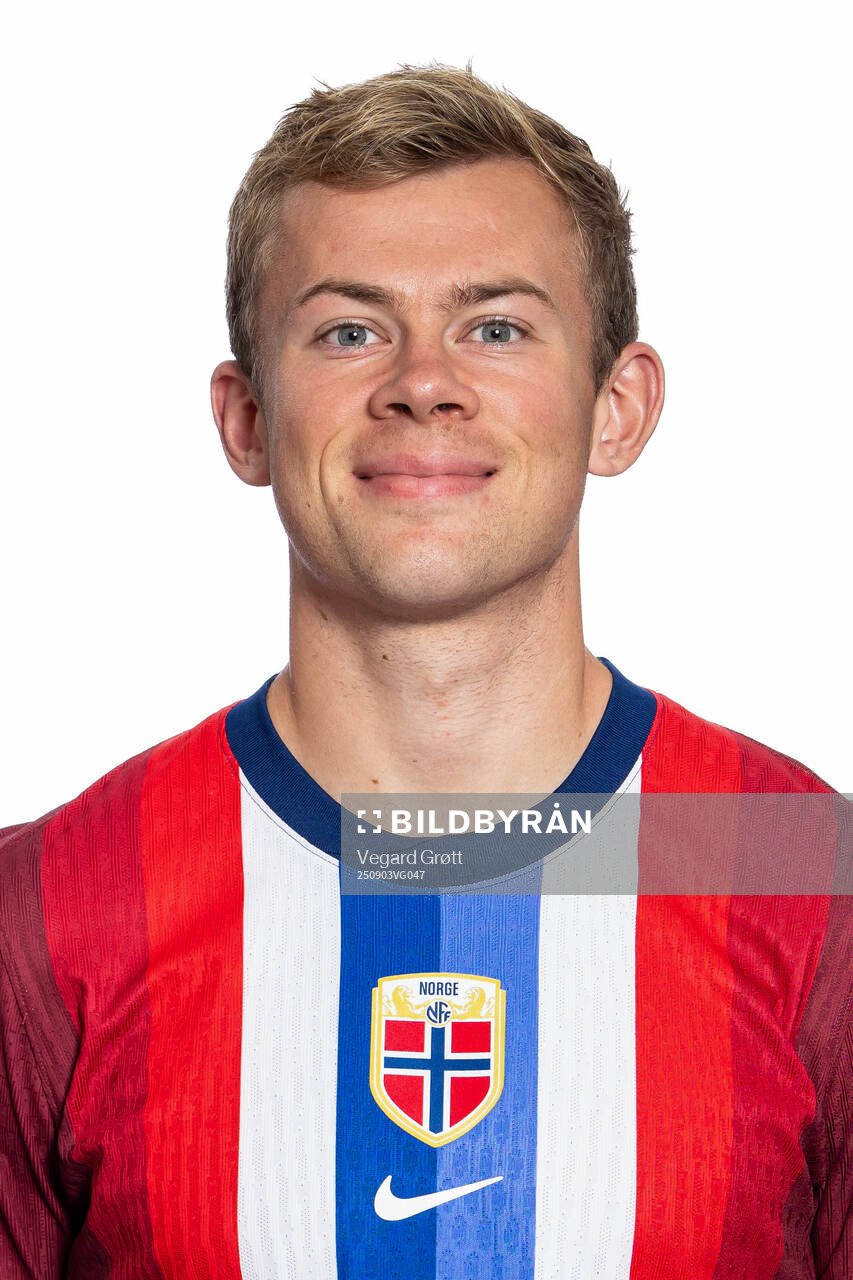Aune Heggebø of the Norwegian national football team poses