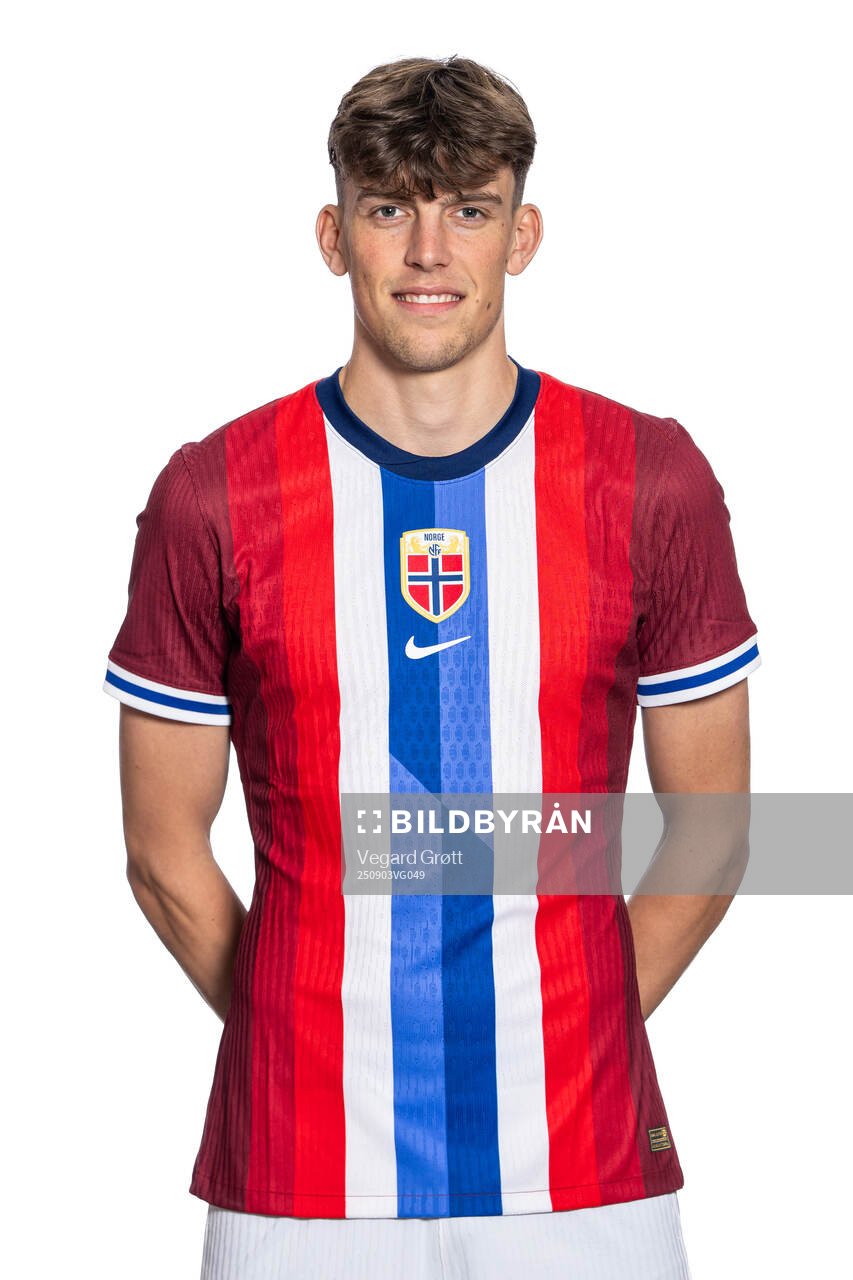 Tobias Guddal of the Norwegian national football team poses