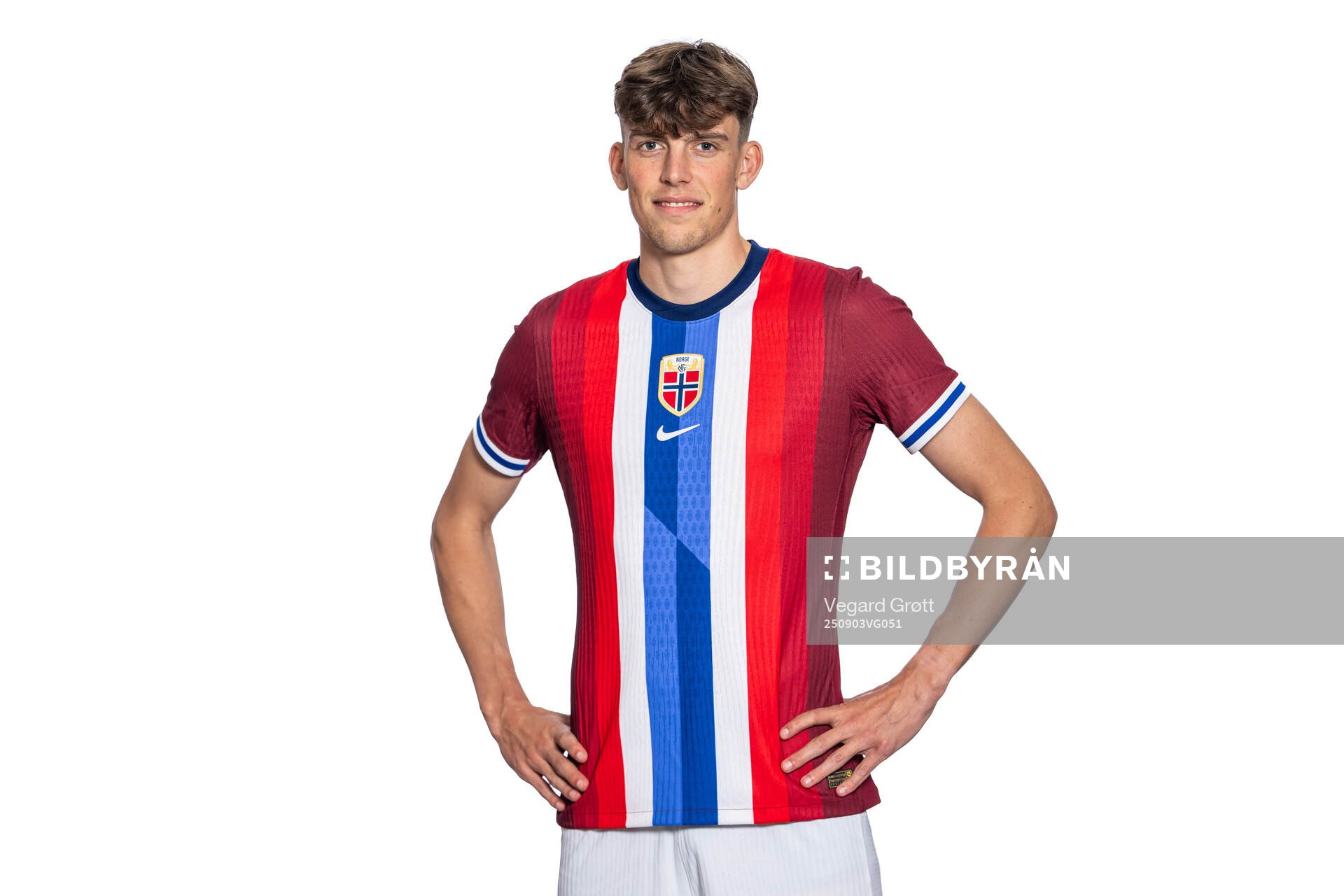 Tobias Guddal of the Norwegian national football team poses