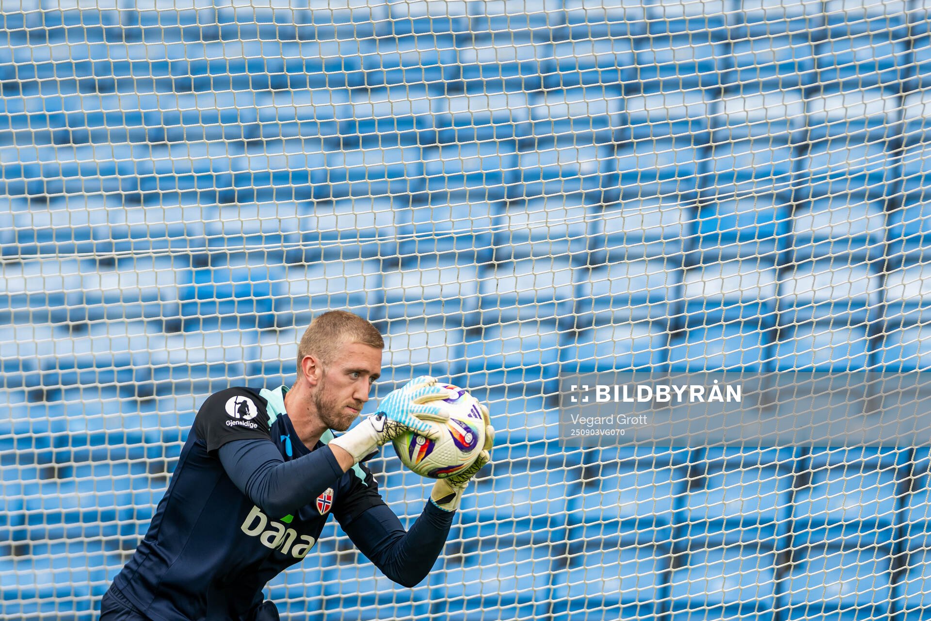 Goalkeeper Egil Selvik of the Norwegian national football
