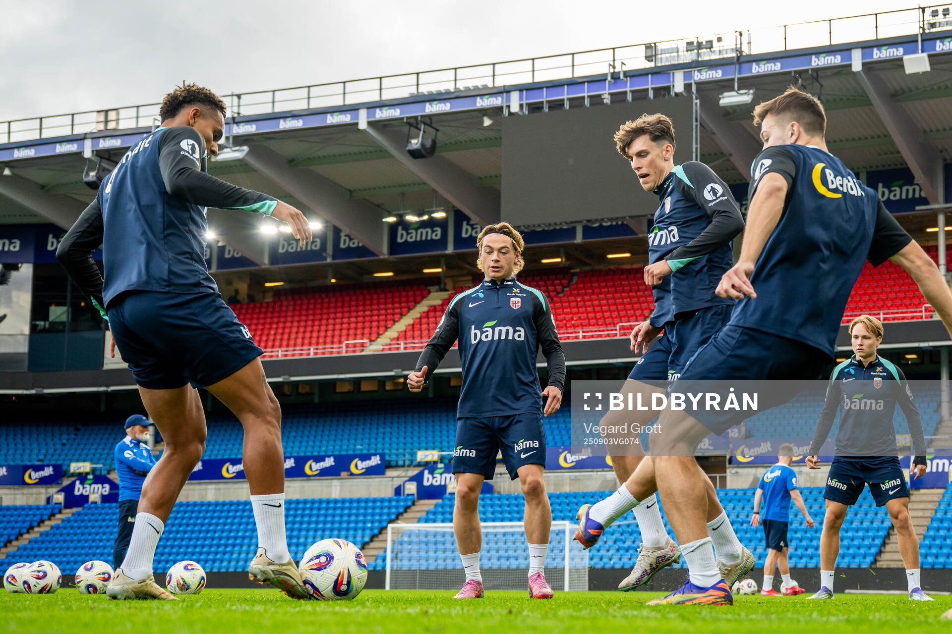 Antonio Nusa, Patrick Berg and Tobias Guddal of the