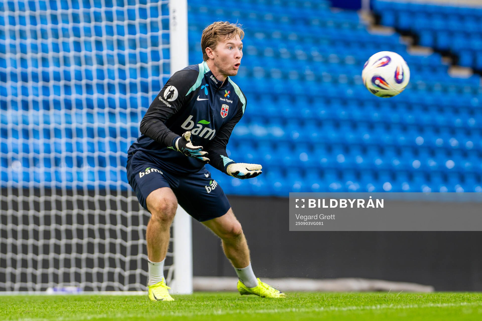 Goalkeeper Mathias Dyngeland of the Norwegian national