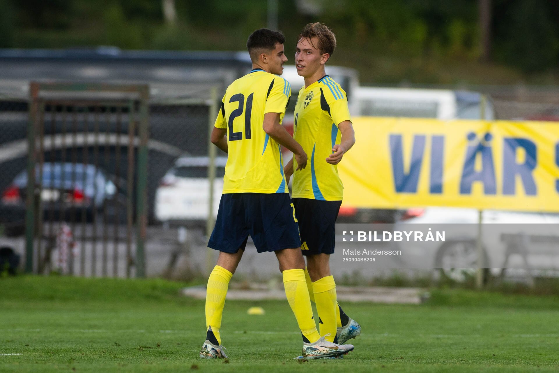 Emil Sadarangani of Sweden celebrates with Milian Öberg
