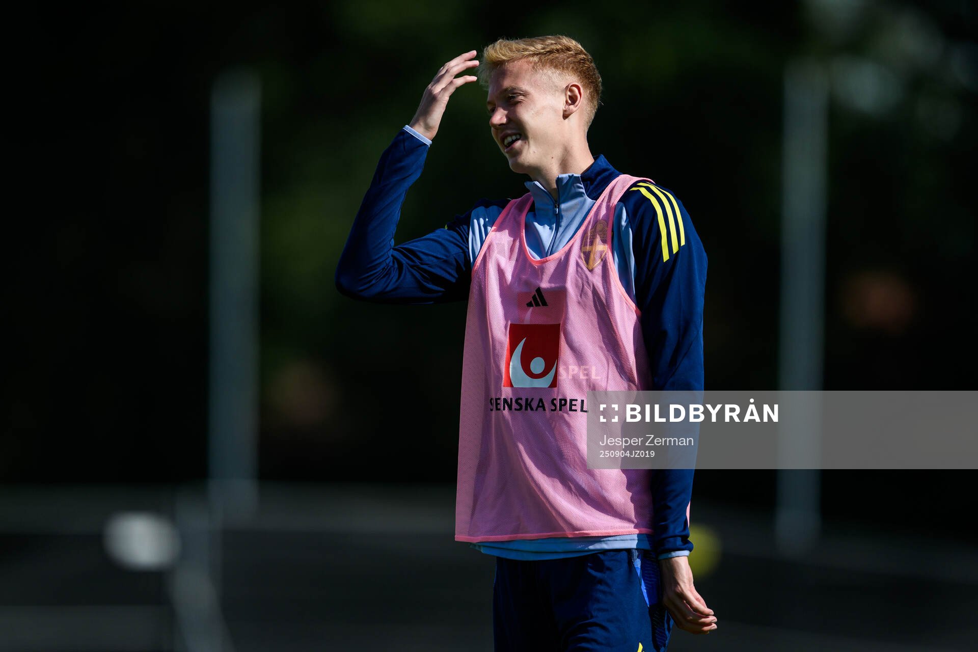 Hugo Larsson of the Swedish men's football national team at