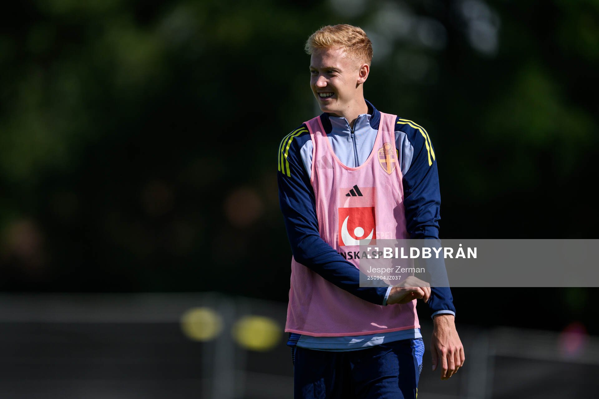 Hugo Larsson of the Swedish men's football national team at