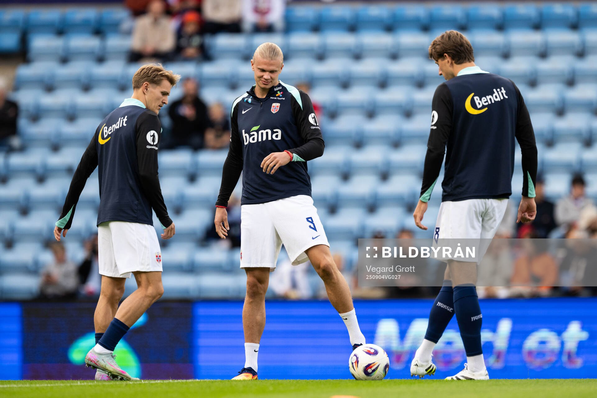 Martin Ødegaard and Erling Braut Haaland of Norway