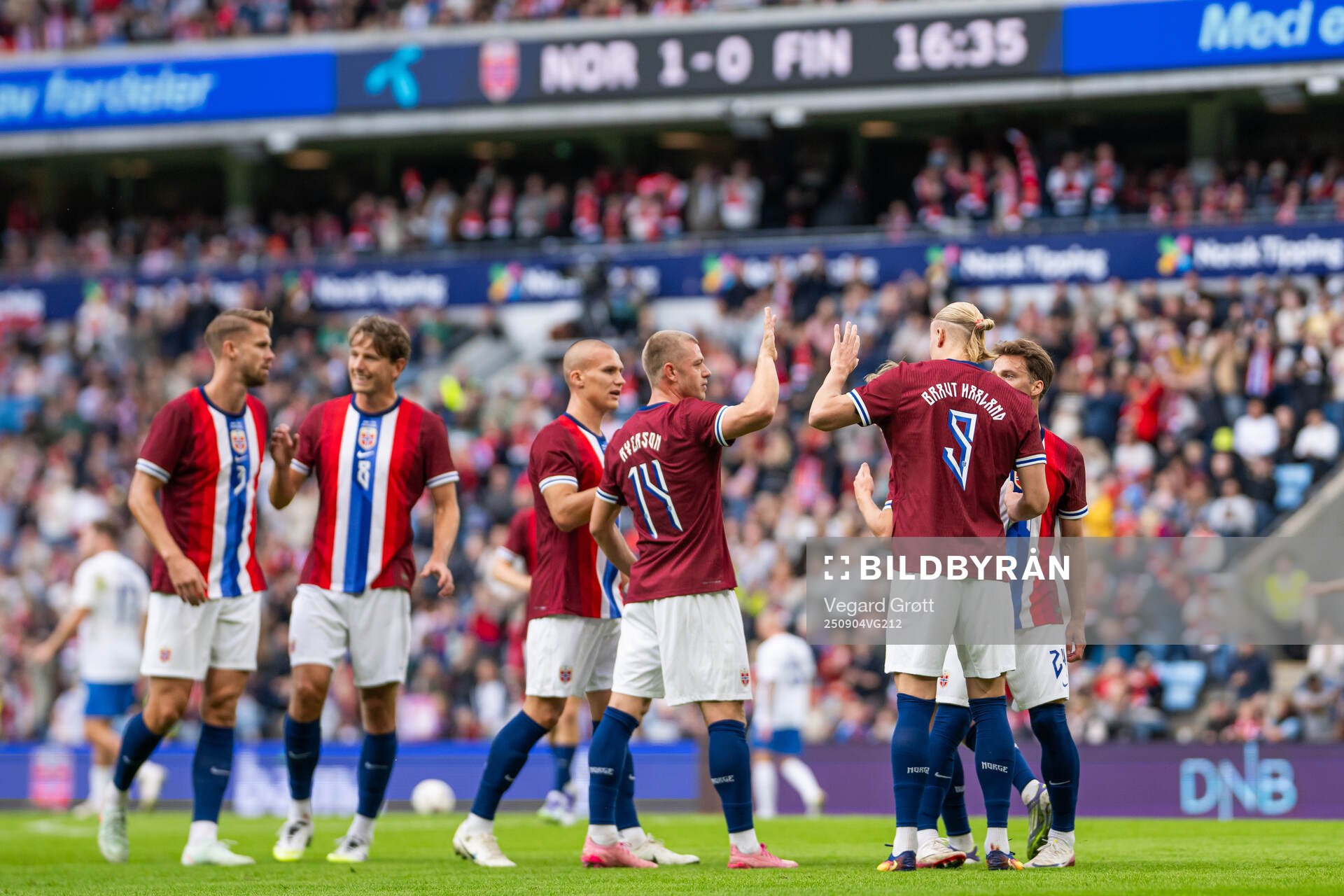 Erling Braut Haaland of Norway celebrates with Julian