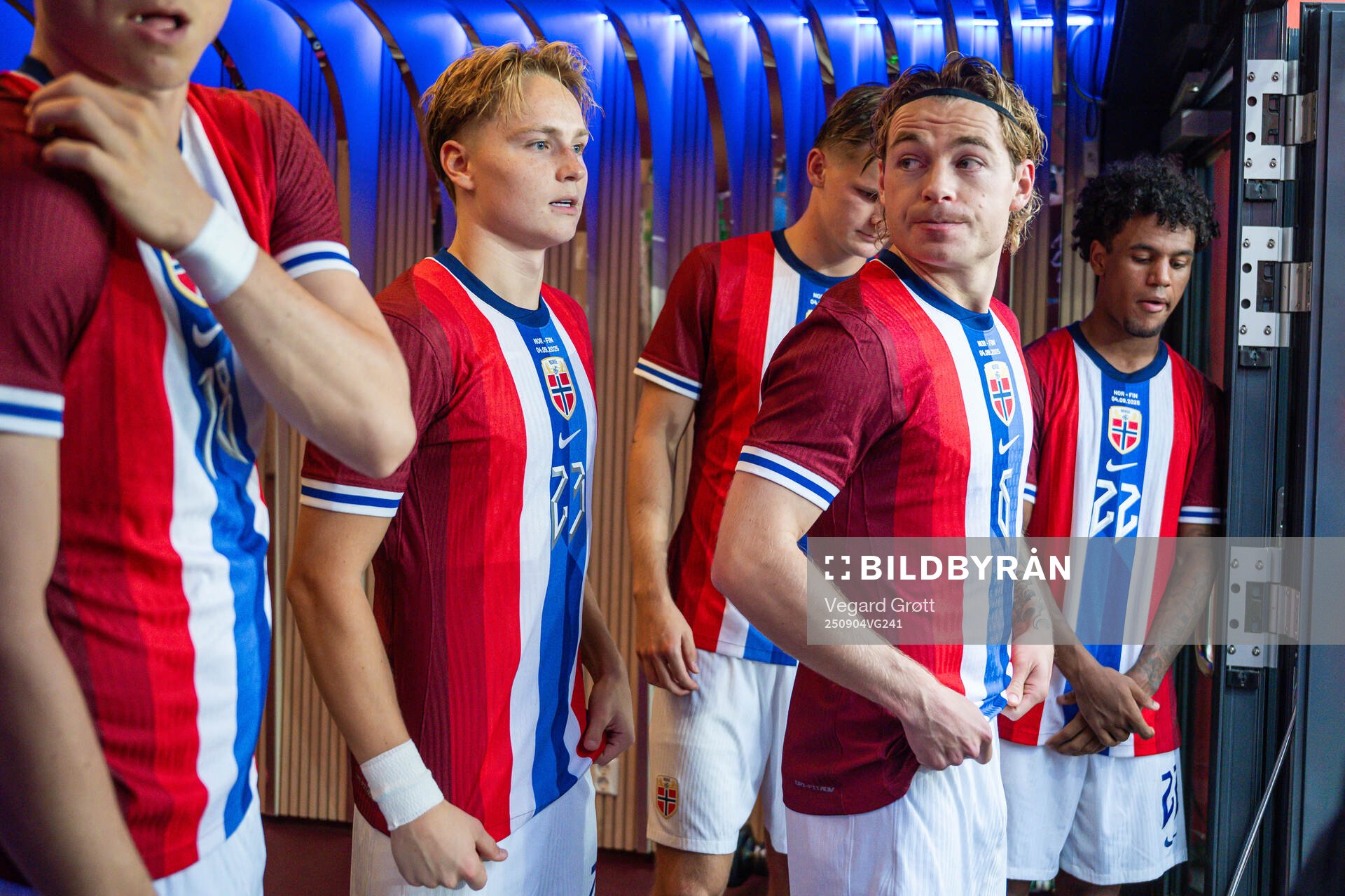 Andreas Schjelderup, Patrick Berg and Oscar Bobb of Norway